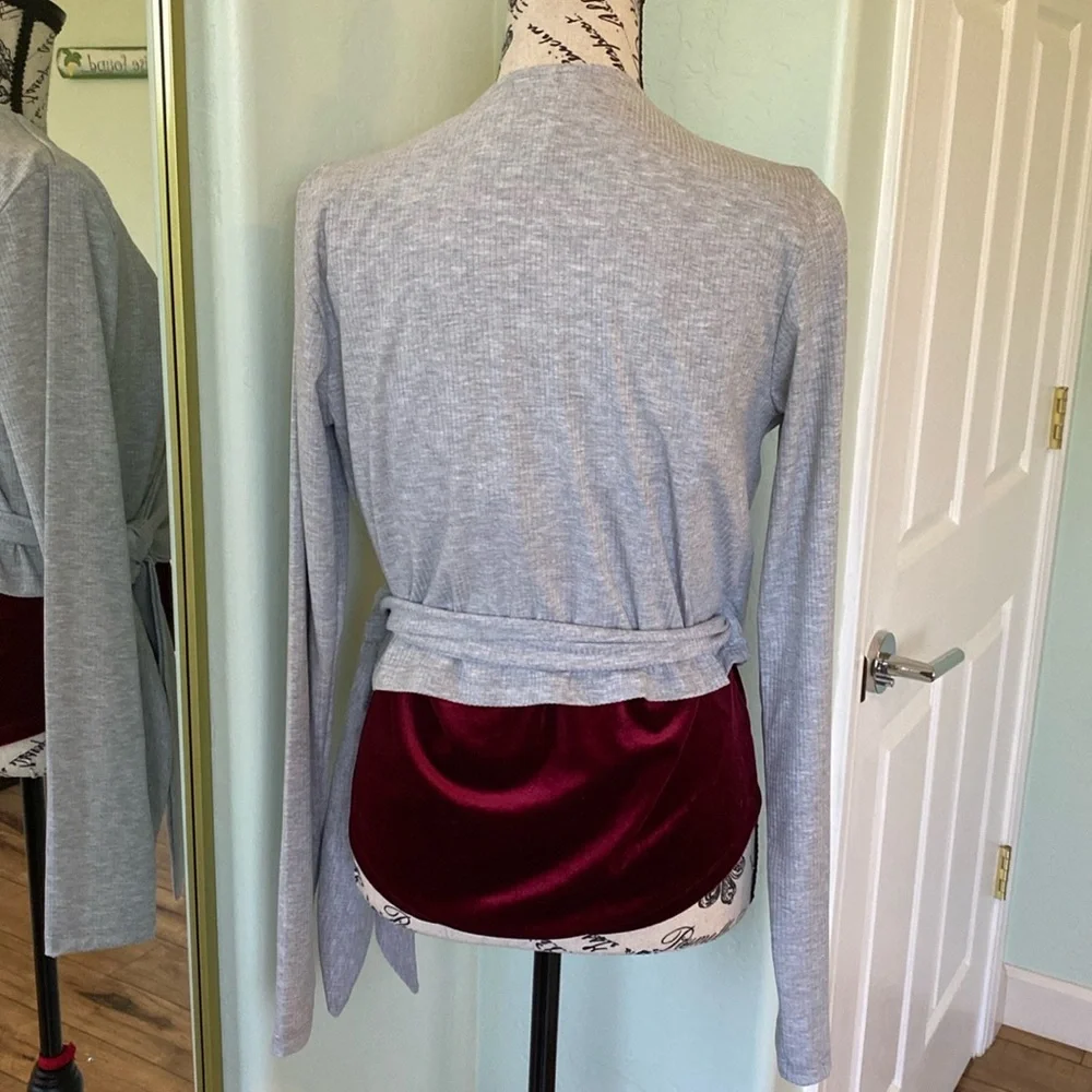 Tyche Ribbed Long Sleeve Wrap Top - Picture 2 of 8